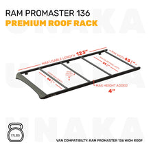 Load image into Gallery viewer, UNAKA ProMaster Roof Rack for 2014+ Ram ProMaster Van