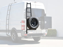 Load image into Gallery viewer, Aluminess Rear Door Ladder with Tire Carrier for 2007-2018 Mercedes Sprinter Van CLOSEOUT