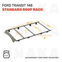 Load image into Gallery viewer, UNAKA Transit Roof Rack for 2015+ Ford Transit Van