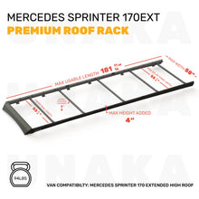 Load image into Gallery viewer, UNAKA Sprinter Roof Rack for 2007+ Mercedes Sprinter Van