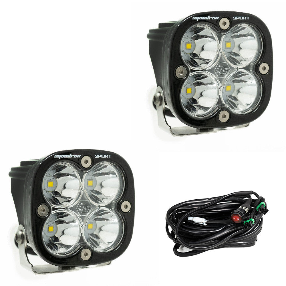 Baja Designs Squadron Sport Black LED Auxiliary Light Pod Pair