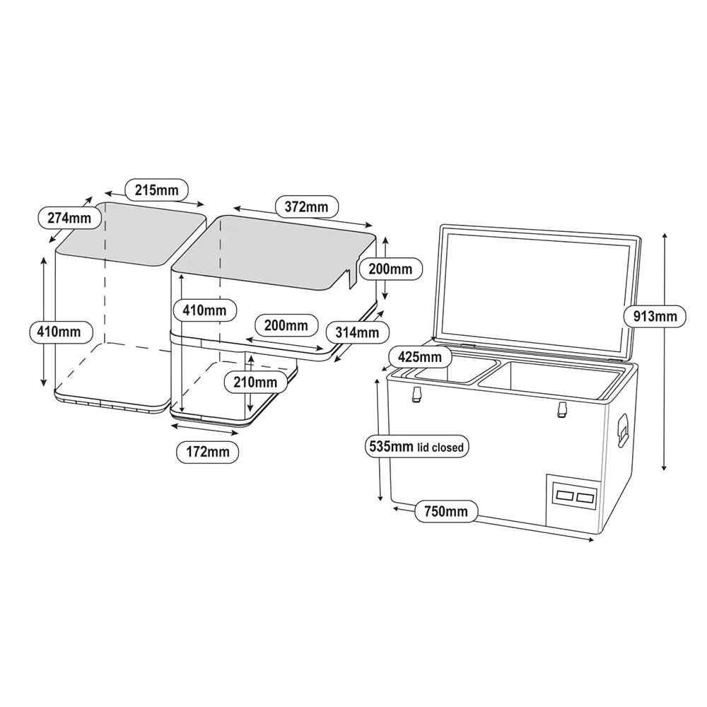 National Luna 60L Legacy Smart QC Fridge/Freezer Dual Compartment