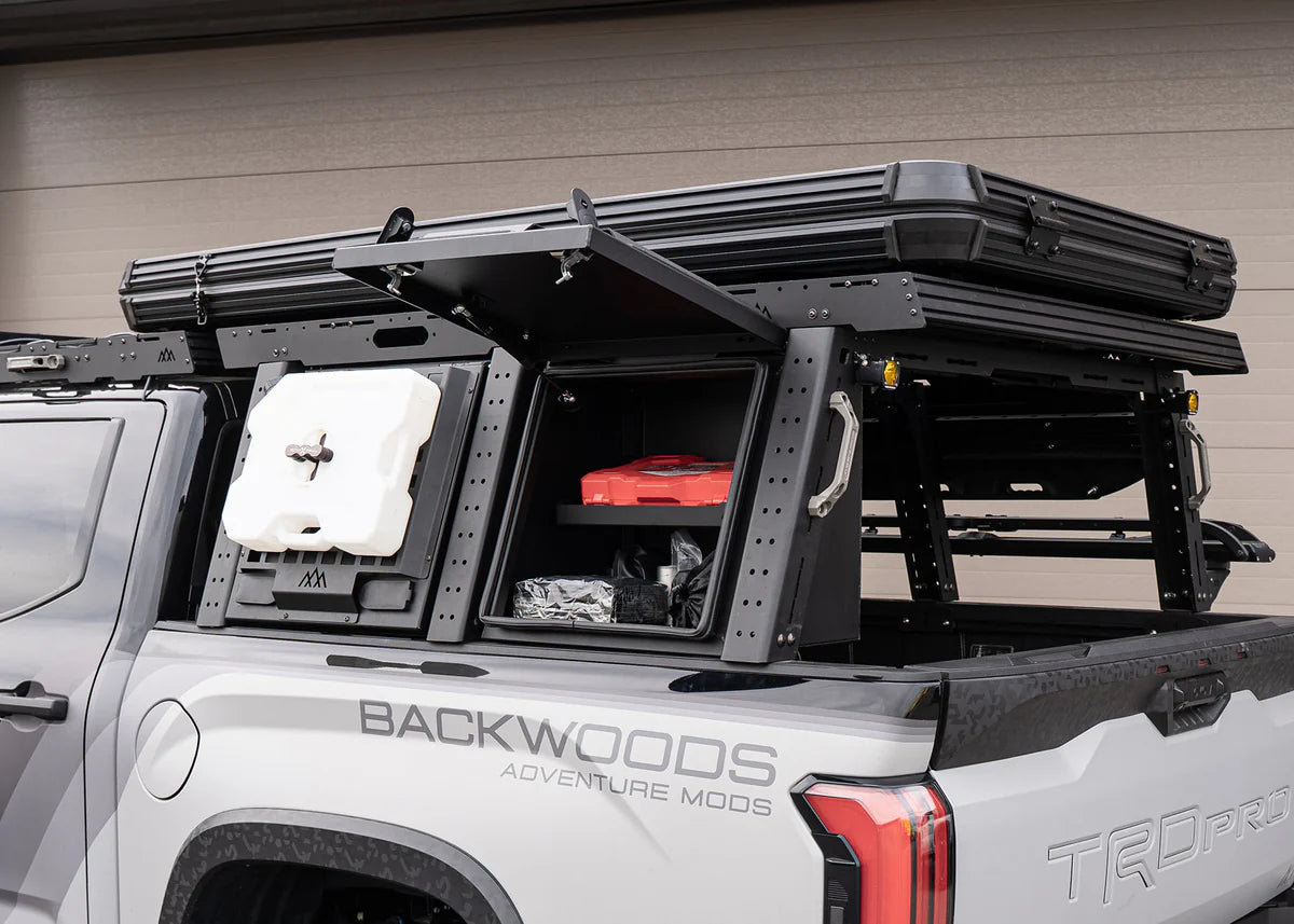 Backwoods Adventure Mods Aluminum Bed Rack Storage Box for 2007+