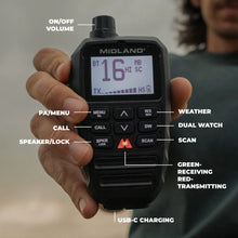 Load image into Gallery viewer, Midland MXT295 PRO 15W MicroMobile GMRS Two-Way Radio
