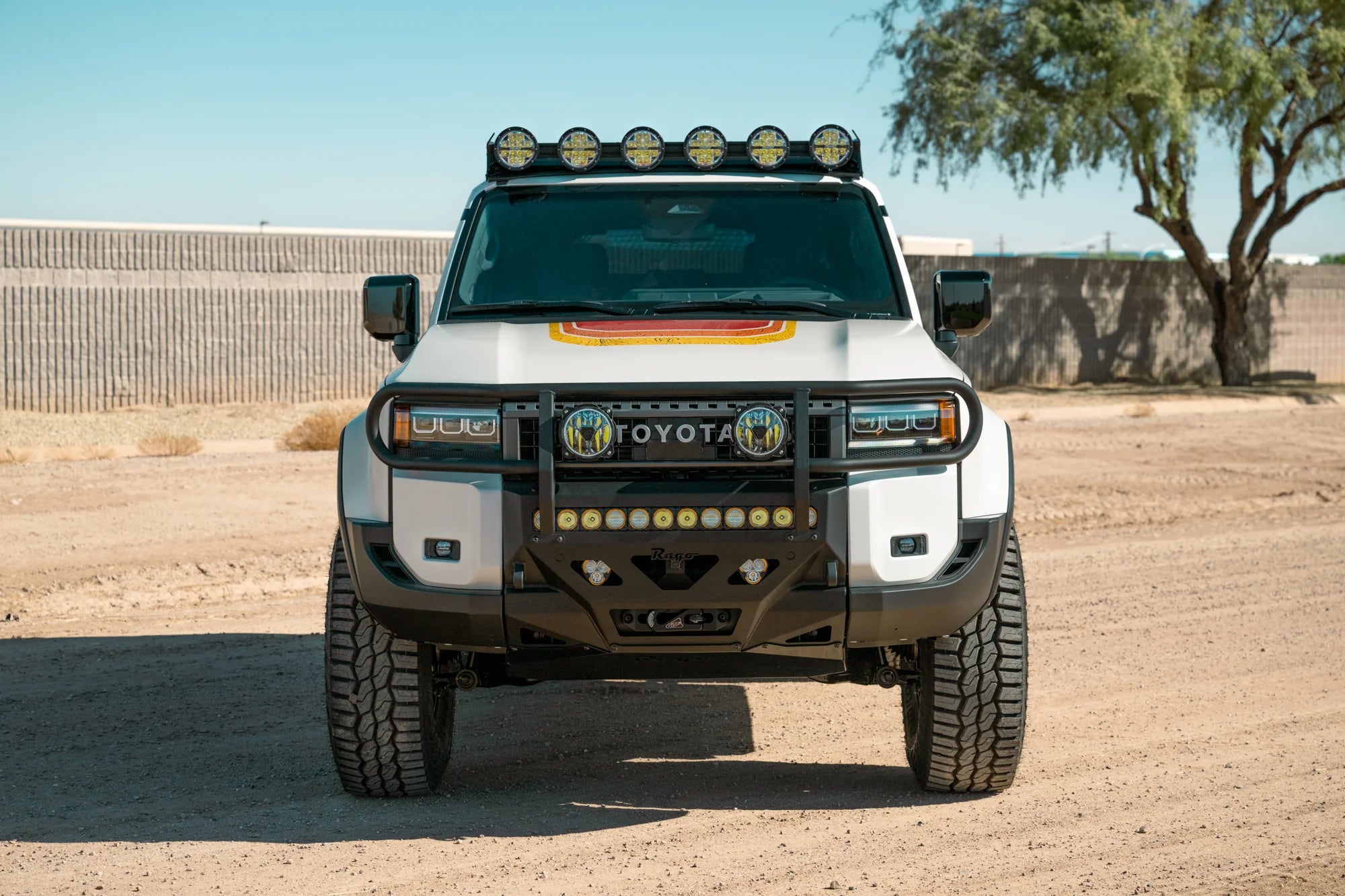 Rago Fabrication Brush Guard for Center-Mount Winch Front Bumper 