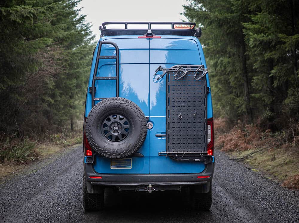 Van Rear Loader Flatline Van Co Sprinter Van Rear Ladder and Tire Carrier – Main Line ...