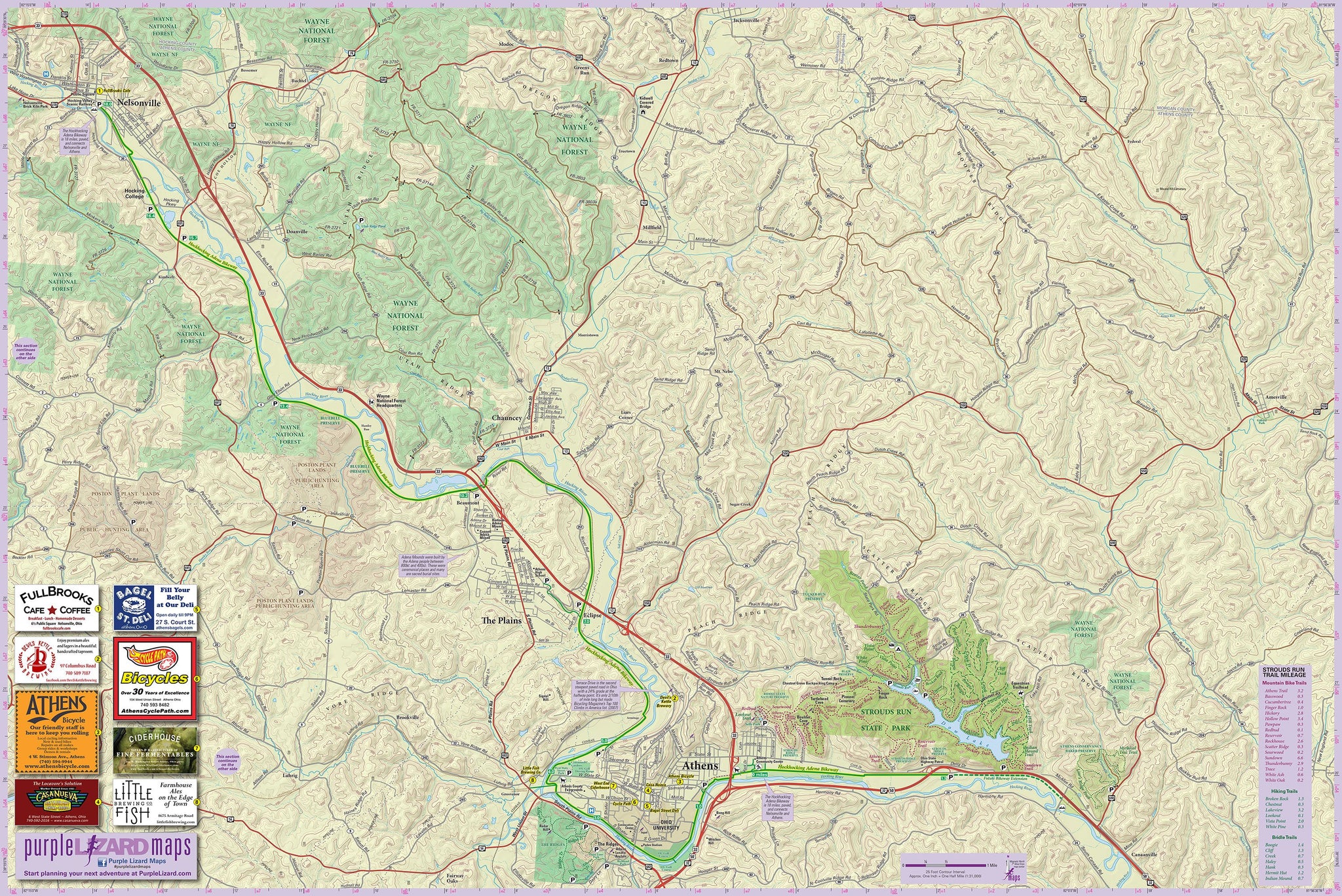 PURPLE LIZARD MAPS Athens-Zaleski State Forest / State Park, Ohio