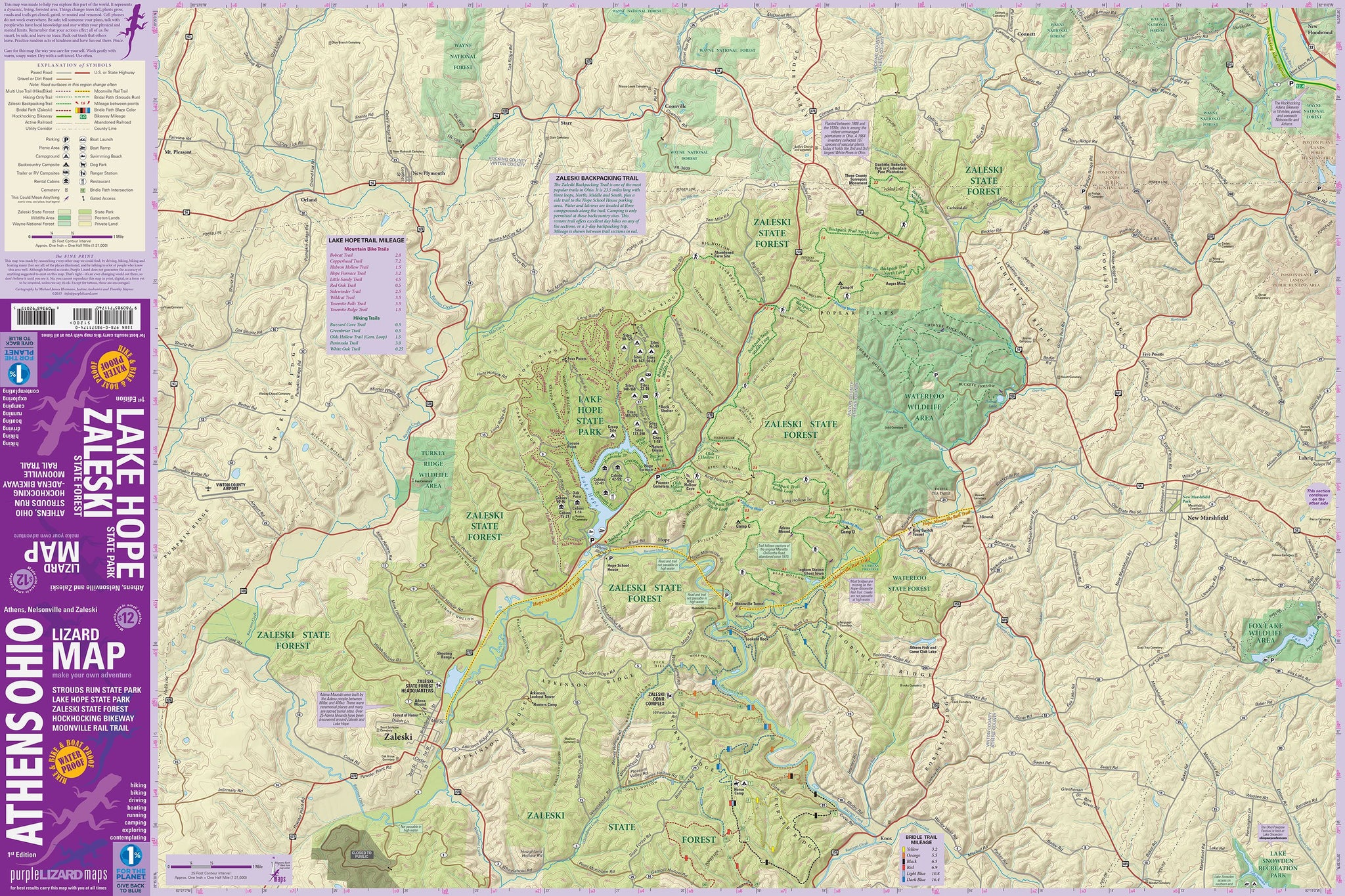 Purple Lizard Athens-Zaleski State Forest Lizard Map – Main Line