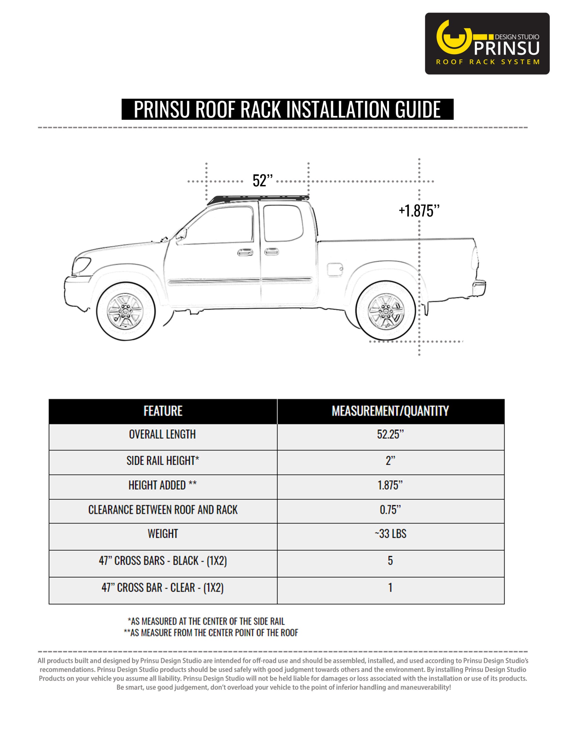 Prinsu- 1st Gen Tundra Access Cab Rack | 2000-2006 – Main Line
